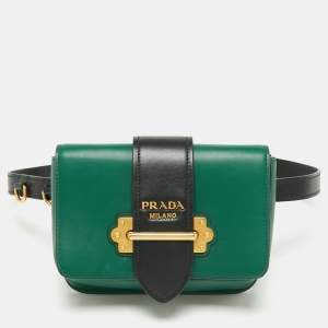 Prada Green/Black Leather Cahier Belt Bag