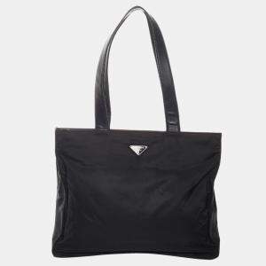 مملوكة مسبقًا Prada Black Tessuto Tote Bag