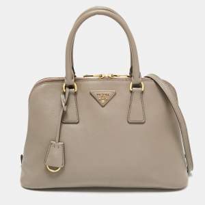 Pre Owned Prada Grey Leather Small Promenade Satchel