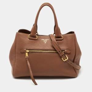 Pre Owned Prada Brown Leather Phenix Tote