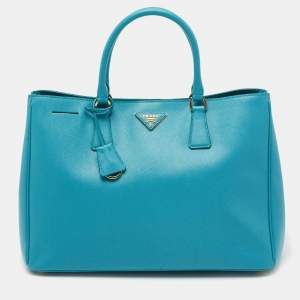 مملوكة مسبقًا Prada Blue Saffiano Lux Leather Large Gardener's Tote