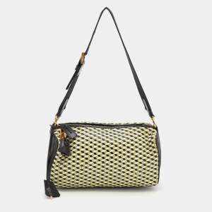 Prada Multicolor Woven Leather Shoulder Bag