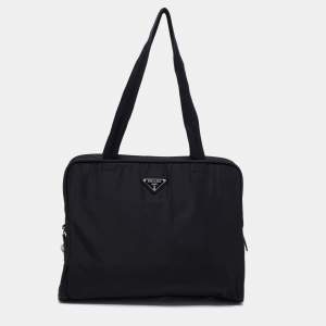 Pre Owned Prada Black Nylon Satchel