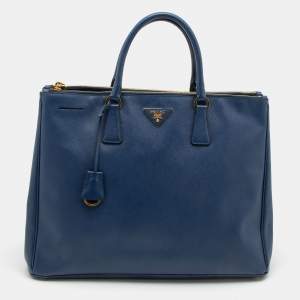 Prada Navy Blue Saffiano Lux Leather Extra Large Galleria Tote