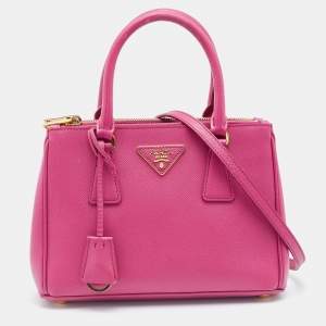 Prada Pink Saffiano Lux Leather Galleria Tote