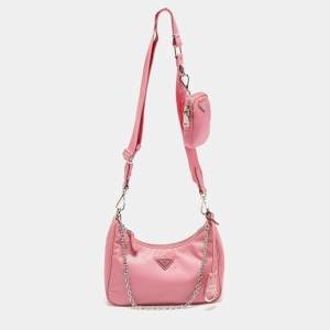 Prada Pink Nylon and Leather Re-Edition 2005 Shoulder Bag