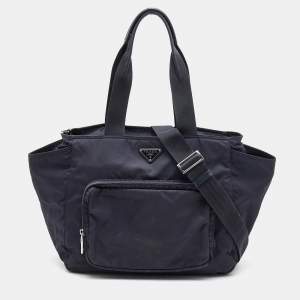 Prada Navy Blue Nylon Tessuto Diaper Bag