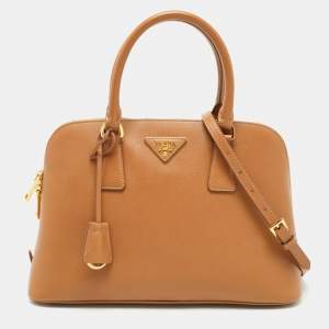Prada Tan Saffiano Lux Leather Medium Promenade Satchel