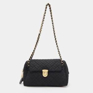 Prada Black Nylon Push Lock Shoulder Bag
