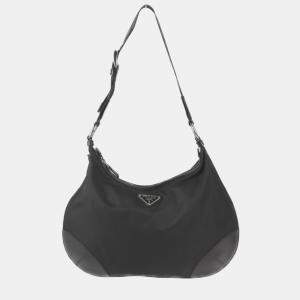 Prada Black Nylon Tessuto Triangle Shoulder Bag