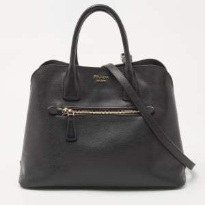 Prada Black Saffiano Leather Promenade Satchel