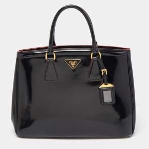 Prada Black Patent Leather Parabole Tote
