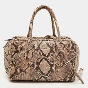 Pre Owned Prada Beige/Pink Inside Bauletto Bag