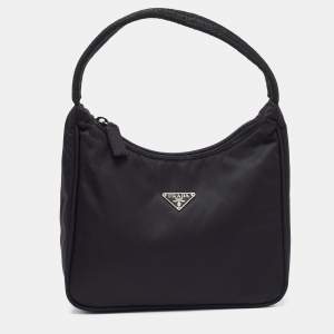 Prada Black Nylon Re-Edition 2000 Baguette Bag