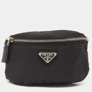 Prada Black Nylon Logo Wrist Pouch