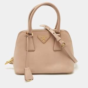 Prada Beige Saffiano Leather Small Promenade Satchel