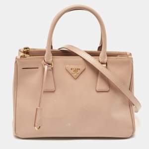 Prada Beige Saffiano Lux Leather Small Galleria Tote