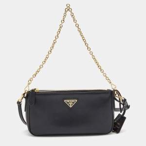 Prada Black Saffiano Lux Leather Re-Edition 2000 Shoulder Bag