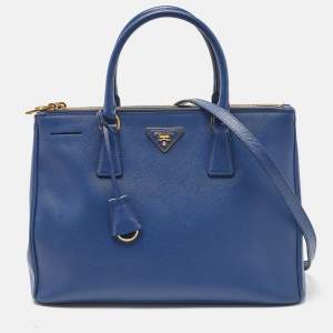 Prada Blue Saffiano Lux Leather Medium Galleria Tote