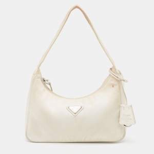 Prada White Nylon Mini Re-Edition 2000 Shoulder Bag