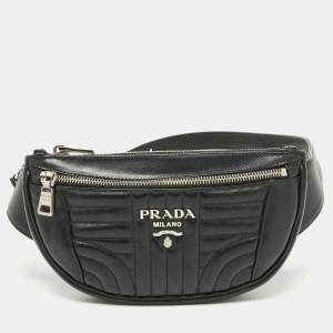 Prada Black Diagramme Leather Belt Bag