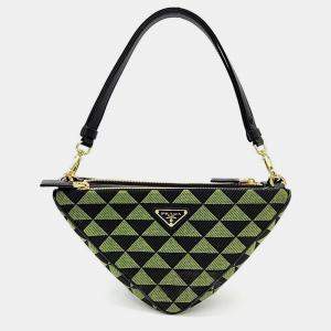 Prada triangle tote and shoulder bag