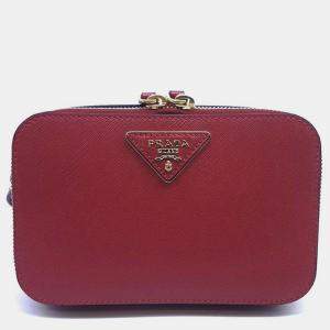 Prada Red Odette Saffiano Belt Bag