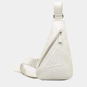 Pre Owned Prada White Vitello Daino Sling Bag
