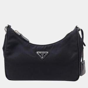 Pre Owned Prada Black Nylon Tessuto Re-Edition 2005 Shoulder Bag 