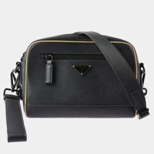  Prada Black Leather Travel shoulder bag 