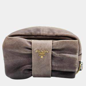 Prada Brown Leather Pouch