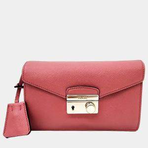 Prada Pink Saffiano Lux Mini Crossbody Bag