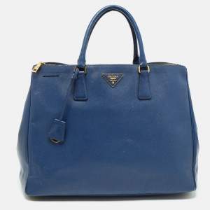 Prada Blue Saffiano Leather Large Galleria Tote