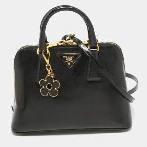 Prada Black Saffiano Leather Small Promenade Satchel