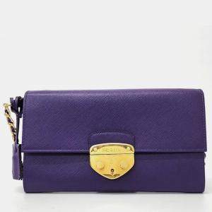 Prada Purple Saffiano Leather Mini Crossbody Bag