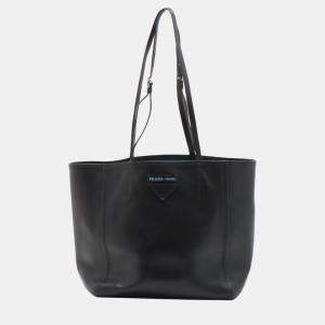 Prada Black Leather Tote Bag