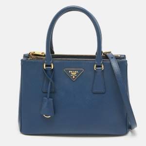 Prada Blue Saffiano Lux Leather Medium Galleria Tote
