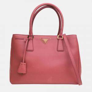 Prada Red Leather Medium Galleria Totes