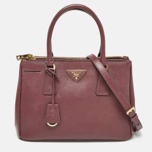 Prada Burgundy Saffiano Lux Leather Medium Galleria Tote