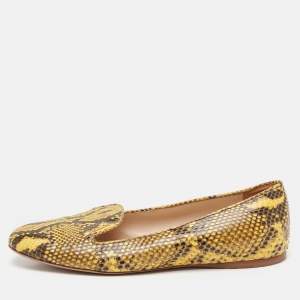 Prada Two Tone Snakeskin Smoking Slippers Size 40