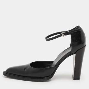 Prada Brown Leather D'orsay Ankle Strap Pumps Size 38