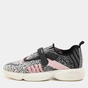 Prada Multicolor Knit Fabric Low Top Sneakers Size 41