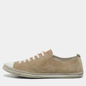 Prada Grey Suede Cap Toe Lace Up Sneakers Size 39