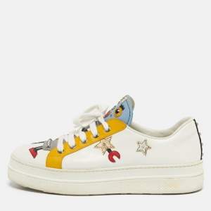Pre Owned Prada Multicolor Leather Macro Low Top Sneakers Size 39.5