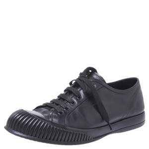 Pre Owned Prada Sport Black Leather Lace Up Sneaker Size 41.5