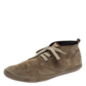 Prada Sport Beige Suede Desert Lace Up Boots Size 43.5