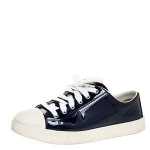 Pre Owned Prada Sport Blue Patent Leather Sneakers Size 37