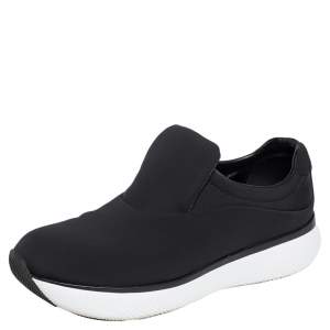 Pre Owned Prada Black Nylon Slip On Sneakers Size 37