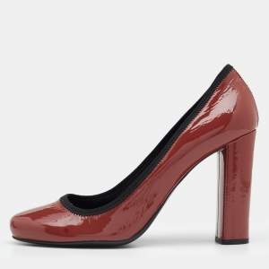 Prada Sports Vermilion Patent Leather Pumps Size 38.5