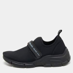 Pre Owned Prada Black Nylon Cloudbust Low Top Sneakers Size 36